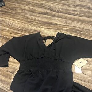 BeBop Black Jumpsuit with Smocked Waist